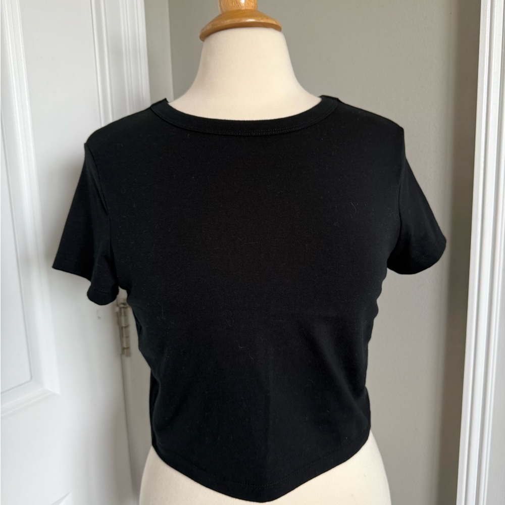 Wild Fable Black Fitted Crop T-Shirt
